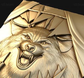3D модель Рычащий волк (STL)